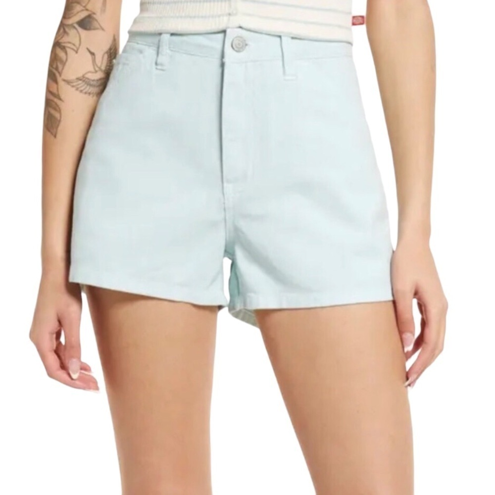 Dickies Carpenter Shorts Blue Fade Size 15/32 Utility Pockets High Waist J6026TW